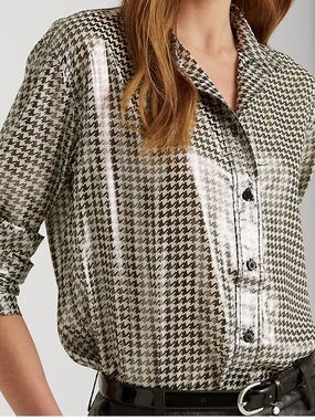 Ralph Lauren Metallic Houndstooth Top